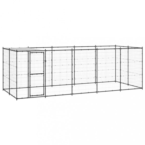 kültéri acél kutyakennel tetővel 12,1 m²