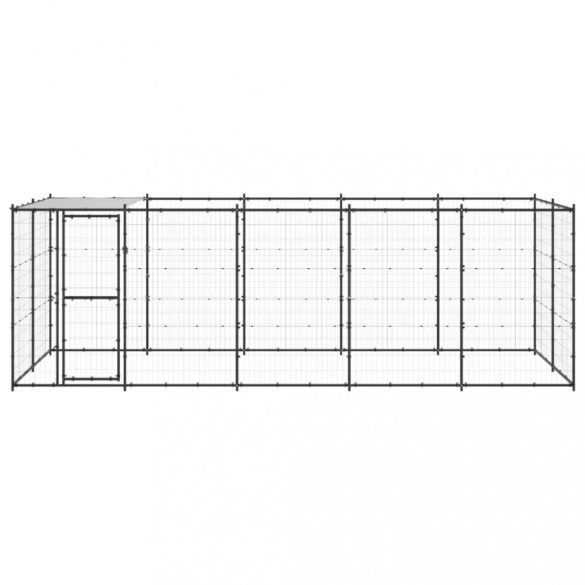 kültéri acél kutyakennel tetővel 12,1 m²