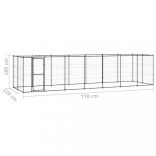 kültéri acél kutyakennel tetővel 16,94 m²