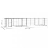 kültéri acél kutyakennel tetővel 21,78 m²