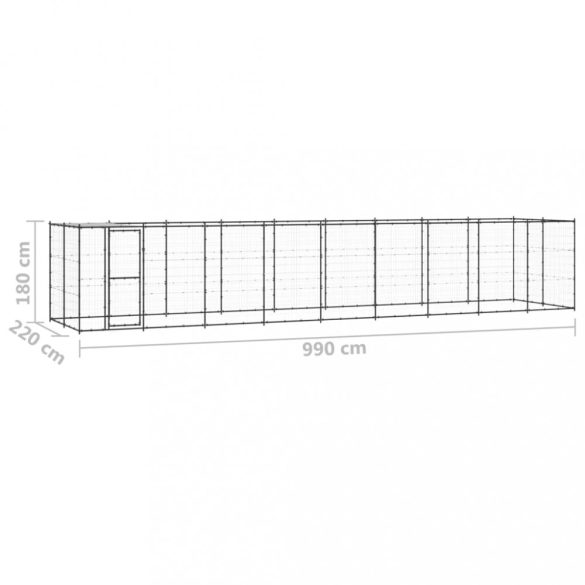 kültéri acél kutyakennel tetővel 21,78 m²