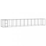 kültéri acél kutyakennel tetővel 26,62 m²