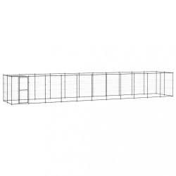 kültéri acél kutyakennel tetővel 26,62 m²