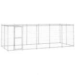 kültéri horganyozott acél kutyakennel tetővel 12,1 m²