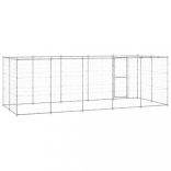 kültéri horganyozott acél kutyakennel tetővel 12,1 m²