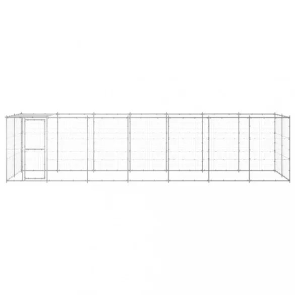 kültéri horganyozott acél kutyakennel tetővel 16,94 m²