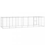kültéri horganyozott acél kutyakennel tetővel 16,94 m²