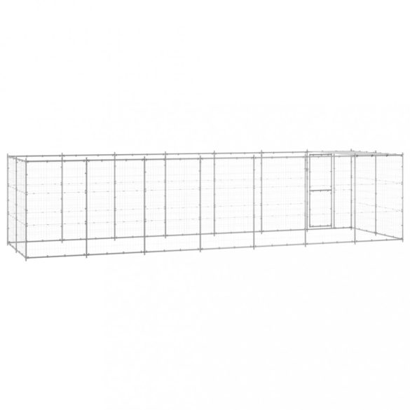 kültéri horganyozott acél kutyakennel tetővel 16,94 m²