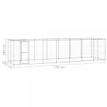 kültéri horganyozott acél kutyakennel tetővel 16,94 m²