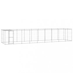 kültéri horganyozott acél kutyakennel tetővel 21,78 m²