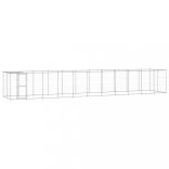 kültéri horganyozott acél kutyakennel tetővel 26,62 m²