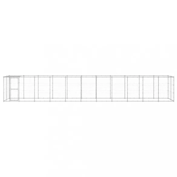 kültéri horganyozott acél kutyakennel tetővel 26,62 m²