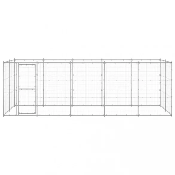 kültéri horganyozott acél kutyakennel 12,1 m²