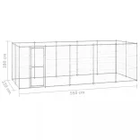 kültéri horganyozott acél kutyakennel 12,1 m²