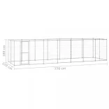 kültéri horganyozott acél kutyakennel 16,94 m²