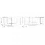 kültéri horganyozott acél kutyakennel 43,56 m²
