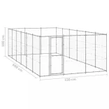 kültéri horganyozott acél kutyakennel 21,78 m²