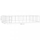 kültéri horganyozott acél kutyakennel 65,34 m²