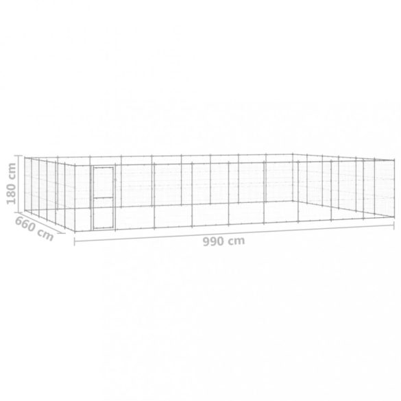 kültéri horganyozott acél kutyakennel 65,34 m²