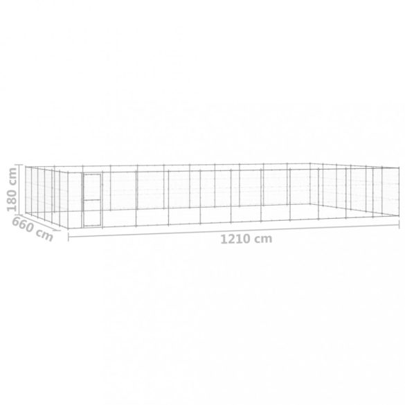kültéri horganyozott acél kutyakennel 79,86 m²