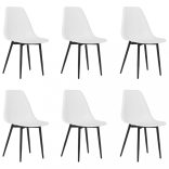 6 db fehér polipropilén étkezőszék