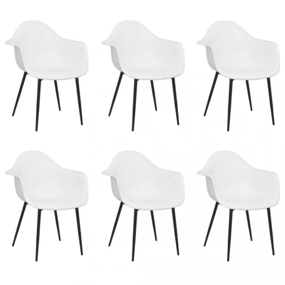 6 db fehér polipropilén étkezőszék