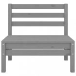 kétszemélyes szürke tömör fenyőfa kerti kanapé