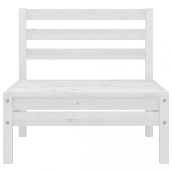 8 részes fehér tömör fenyőfa kerti bútorgarnitúra