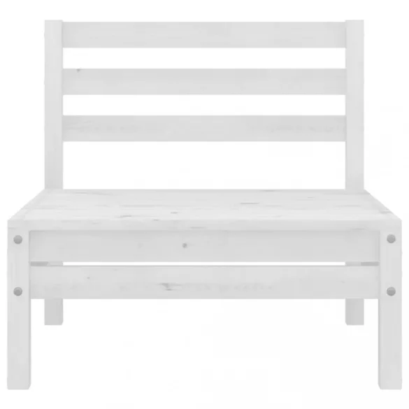 9 részes fehér tömör fenyőfa kerti bútorgarnitúra