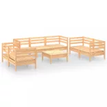 8 részes tömör fenyőfa kerti ülőgarnitúra