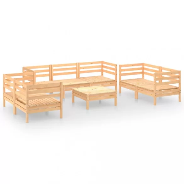 8 részes tömör fenyőfa kerti ülőgarnitúra