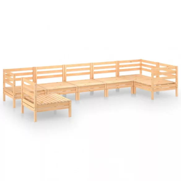 7 részes tömör fenyőfa kerti ülőgarnitúra