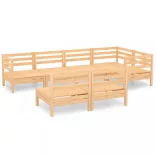 7 részes tömör fenyőfa kerti ülőgarnitúra