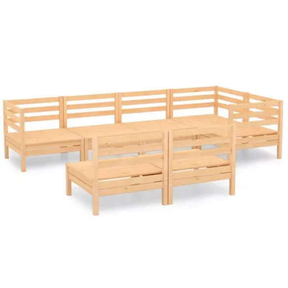 7 részes tömör fenyőfa kerti ülőgarnitúra