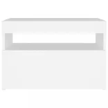 2 db fehér éjjeliszekrény LED-lámpákkal 60x35x40 cm szerelt fa