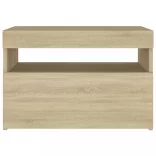 sonoma tölgyszínű éjjeliszekrény LED-lámpákkal 60x35x40 cm