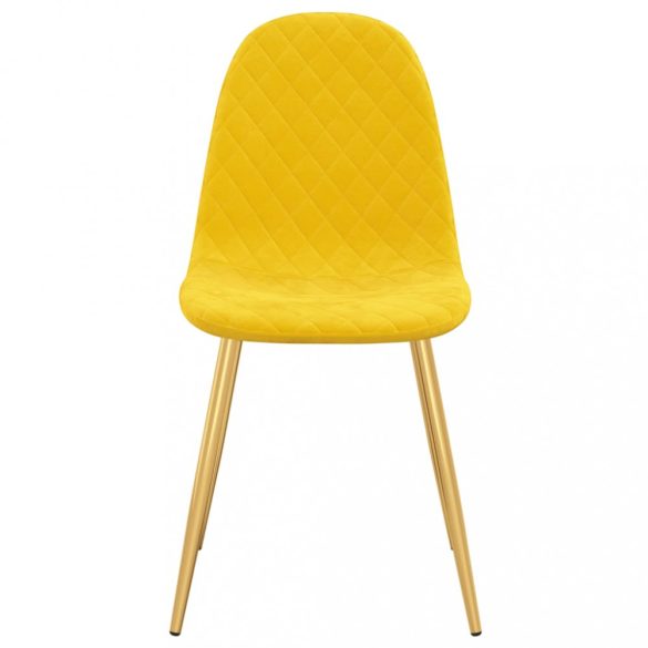 6 db mustársárga bársony étkezőszék