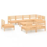 9 részes tömör fenyőfa kerti ülőgarnitúra