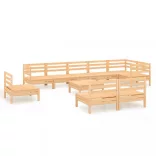 10 részes tömör fenyőfa kerti ülőgarnitúra