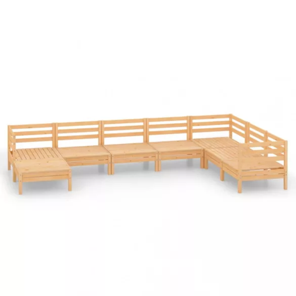 8 részes tömör fenyőfa kerti bútorgarnitúra