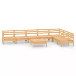 8 részes tömör fenyőfa kerti bútorgarnitúra