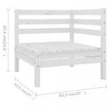 8 részes fehér tömör fenyőfa kerti ülőgarnitúra