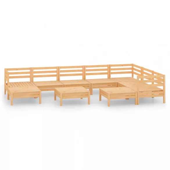 10 részes tömör fenyőfa kerti bútorgarnitúra