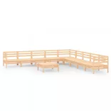 10 részes tömör fenyőfa kerti ülőgarnitúra