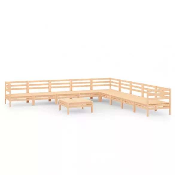 10 részes tömör fenyőfa kerti ülőgarnitúra