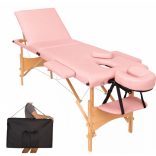 3 zónás rózsaszín fa masszázságy hordozótáskával-3104S