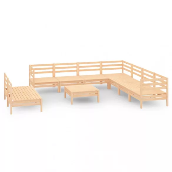 10 részes tömör fenyőfa kerti ülőgarnitúra