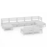 9 részes fehér tömör fenyőfa kerti ülőgarnitúra