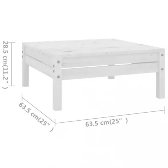 11 részes fehér tömör fenyőfa kerti bútorgarnitúra