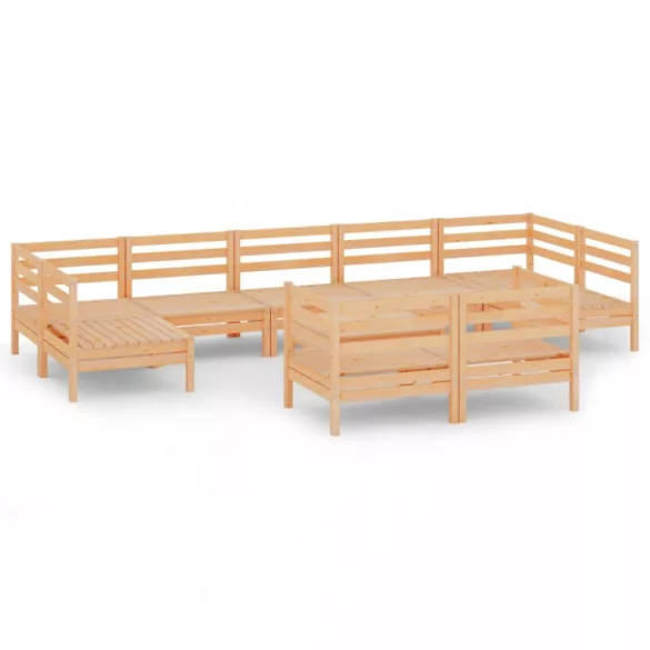 10 részes tömör fenyőfa kerti ülőgarnitúra